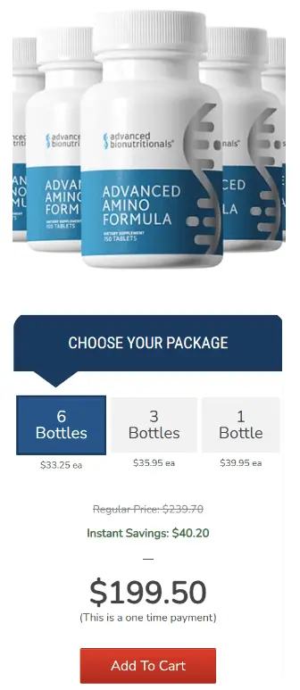 advanced amino formula 6 bottles price